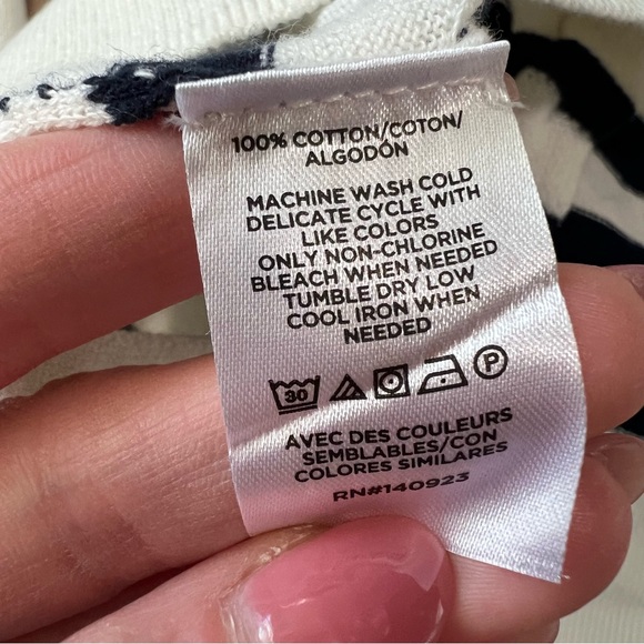 LOFT button down cotton crew neck striped cardigan size small NWT - Picture 4 of 7